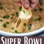 Super Bowl Artichoke Dip Pinterest Image bottom design banner