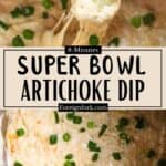 Super Bowl Instant Pot Artichoke DIp Pinterest Image middle design banner