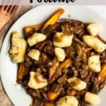 Canadian Poutine Pinterest Image top striped banner