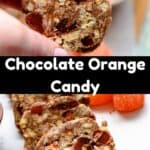 Chocolate and Orange Candy Pinterest Image middle black banner