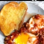 Delicious Salsa with Eggs Pinterest Image top black banner