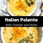 Italian Polenta with Cheddar and Herbs middle black banner