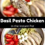 Instant Pot Basil Pesto Chicken Pinterest Image middle black banner