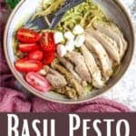 Instant Pot Basil Pesto Chicken Pinterest Image bottom design banner