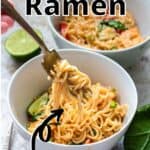 Instant Pot Ramen Noodles Pinterest Image top outlined title