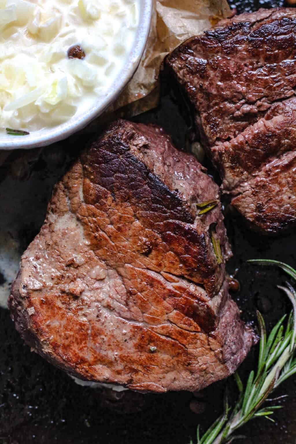 Filet Steak in Cast Iron Skillet with Cream Sauce The Foreign Fork