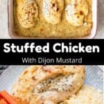 Cheese Stuffed Chicken Pinterest Image middle black banner