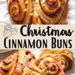 Christmas Cinnamon Buns Pinterest Image middle design banner