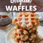 Homemade Belgian Waffles Pinterest Image top design banner