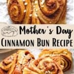 Mother's Day Cinnamon Bun Recipe Pinterest Image middle design banner