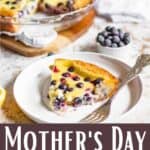 Mother's Day Blueberry Custard Pie Pinterest Image bottom design banner