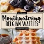 Homemade Belgian Waffle Recipe Pinterest Image middle design banner