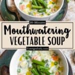Vegetable Soup Recipe Pinterest Image middle design banner