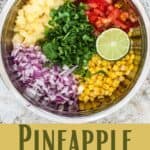 Pineapple Salsa Recipe Pinterest Image bottom design banner