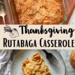 Thanksgiving Rutabaga Casserole Pinterest Image middle design banner