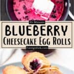 Blueberry Cheesecake Dessert Egg Rolls Pinterest Image middle design banner