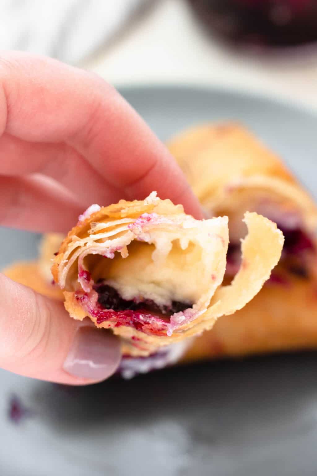 Blueberry Cheesecake Egg Rolls (Dessert Egg Rolls) The Foreign Fork