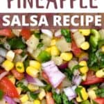 Pineapple Salsa Recipe Pinterest Image top design banner