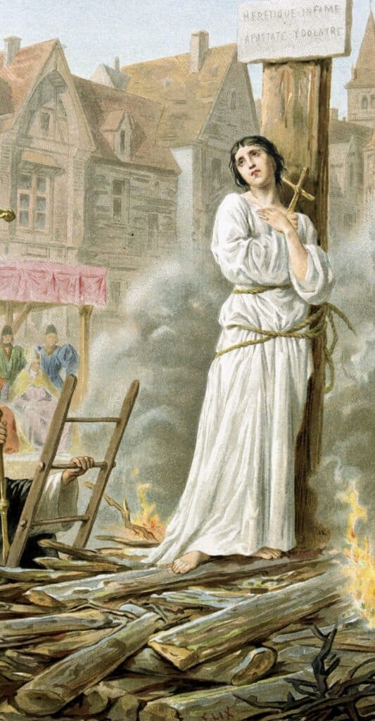 Joan of Arc being burned at the stake