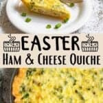 Easter Ham and Cheese Quiche Pinterest Image middle design banner