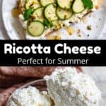 Homemade Ricotta Cheese Pinterest Image middle black banner