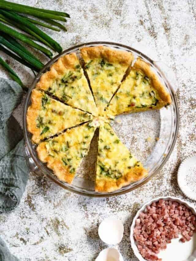 Perfect Breakfast and Brunch Ham and Cheese Quiche To Share with Holiday Guests