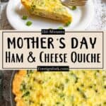 Mother's Day Ham and Cheese Quiche Pinterest Image middle design banner
