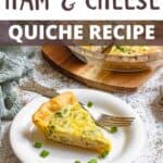 Mother's Day Ham and Cheese Quiche Pinterest Image top design banner