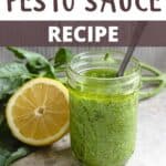 Easy Pesto Recipe Pinterest Image top design banner