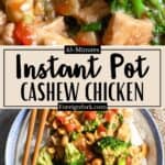 New Instant Pot Cashew Chicken Pinterest Image middle design banner
