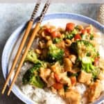 Easy Cashew Chicken Recipe Pinterest Image top clear banner