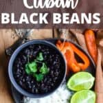 Instant Pot Cuban Black Bean Pinterest Image top design banner