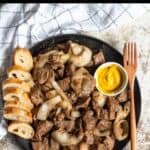 Steak and Onions Pinterest Image top black banner