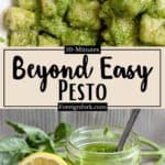 Easy Pesto Recipe Pinterest Image middle design banner
