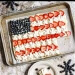 4th of July Fruit Pizza Recipe Pinterest Image top black banner