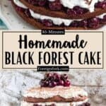 Homemade Black Forest Cake Recipe Pinterest Image middle design banner