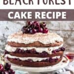 Homemade Black Forest Cake Recipe Pinterest Image top design banner
