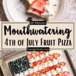 4th of July Fruit Pizza Recipe Pinterest Image middle design banner