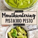 Pistachio Pesto Recipe Pinterest Image middle design banner