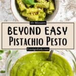 10 Minute Pistachio Pesto Recipe Pinterest Image middle design banner