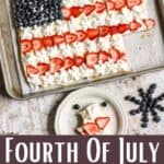 Fourth of July Fruit Pizza Recipe Pinterest Image bottom design banner