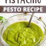 10 Minute Pistachio Pesto Recipe Pinterest Image top design banner