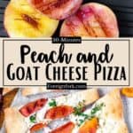 Peach Pizza with Goat Cheese and Honey Pinterest Image middle design banner