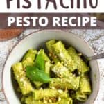 Quick and Easy Pistachio Pesto pinterest Image top design banner