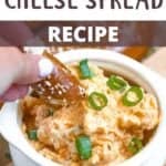 Super Bowl Cheese Spread Recipe Pinterest Image top design banner
