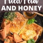 Fried Feta and Honey Pinterest Image top design banner