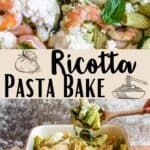 Ricotta Pasta Bake Pinterest Image middle design banner