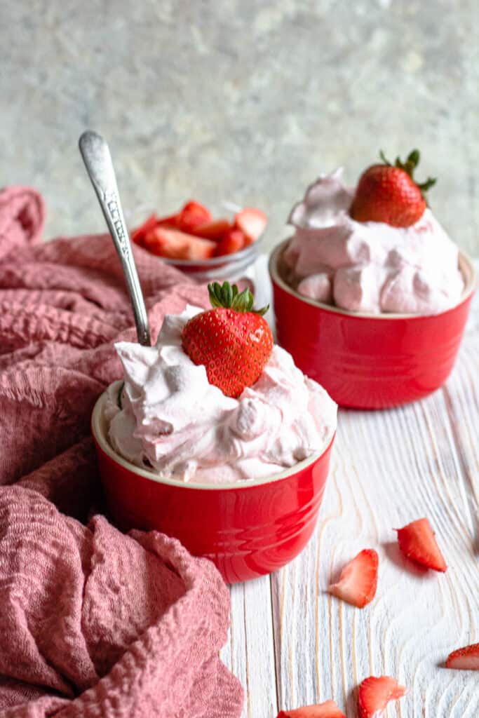 Bowl of strawberries and cream 