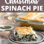 Christmas Spinach Pie Pinterest Image top design banner