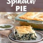 Spinach Pie Pinterest Image top design banner